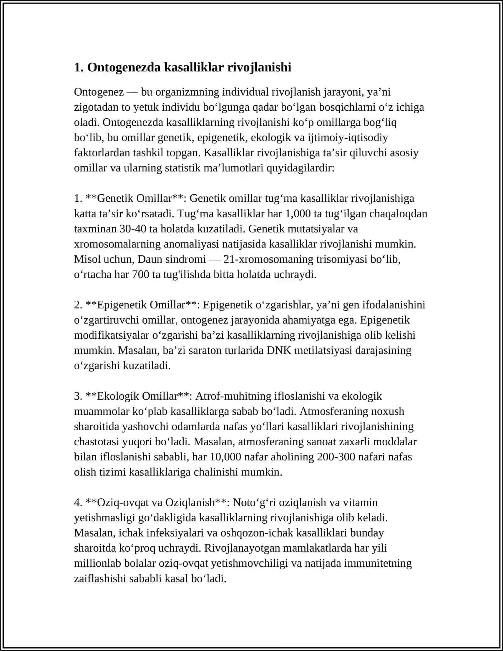 ONTOGENEZ VA FILOGENEZ KASALIK HAQIDA 3