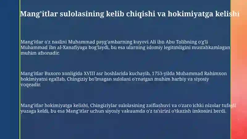 Mangʻitlar boshqaruv davri 3