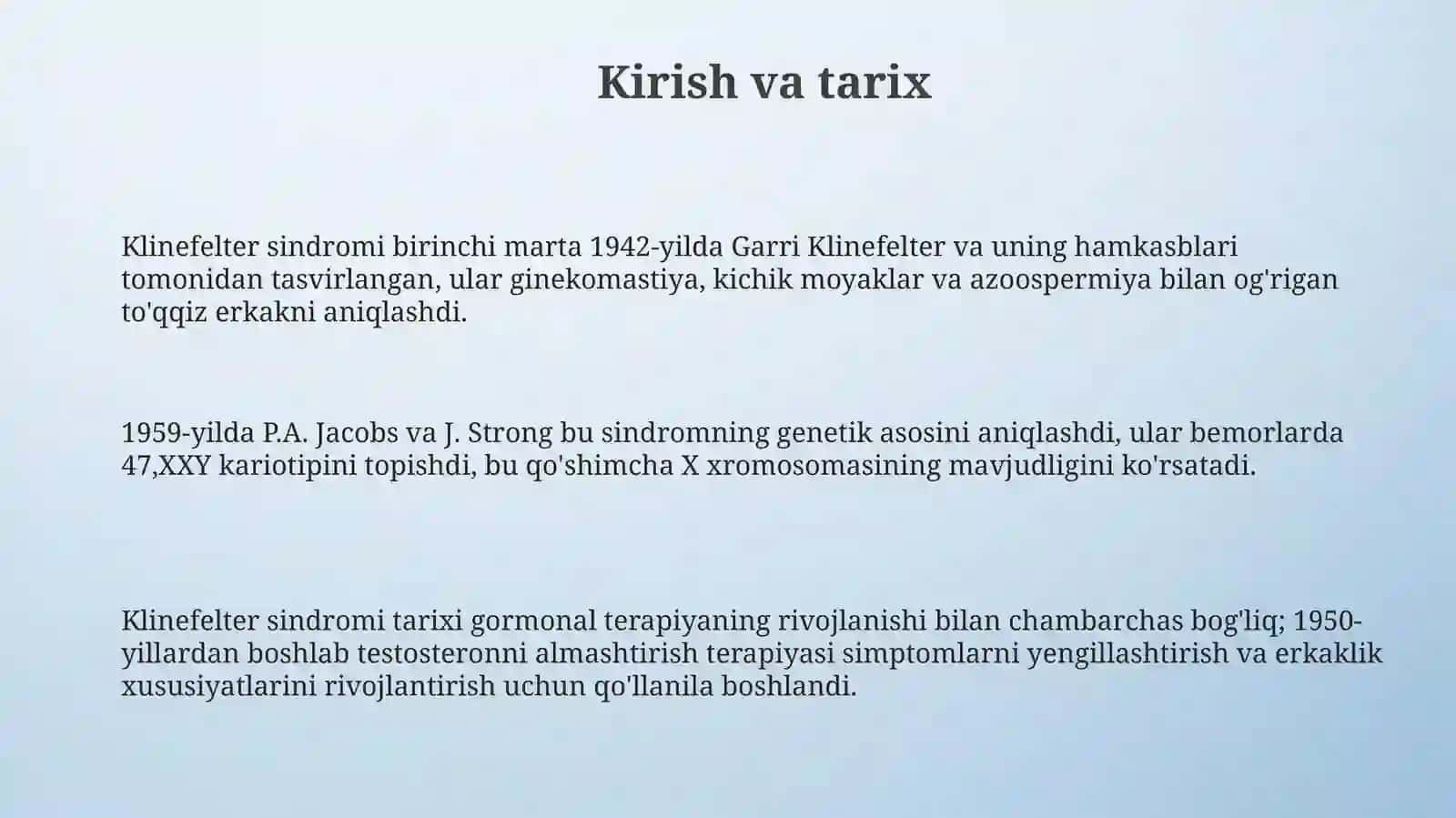 Klaynfelter etiopatogenezi klinikasi diagnostikasi davolash 3