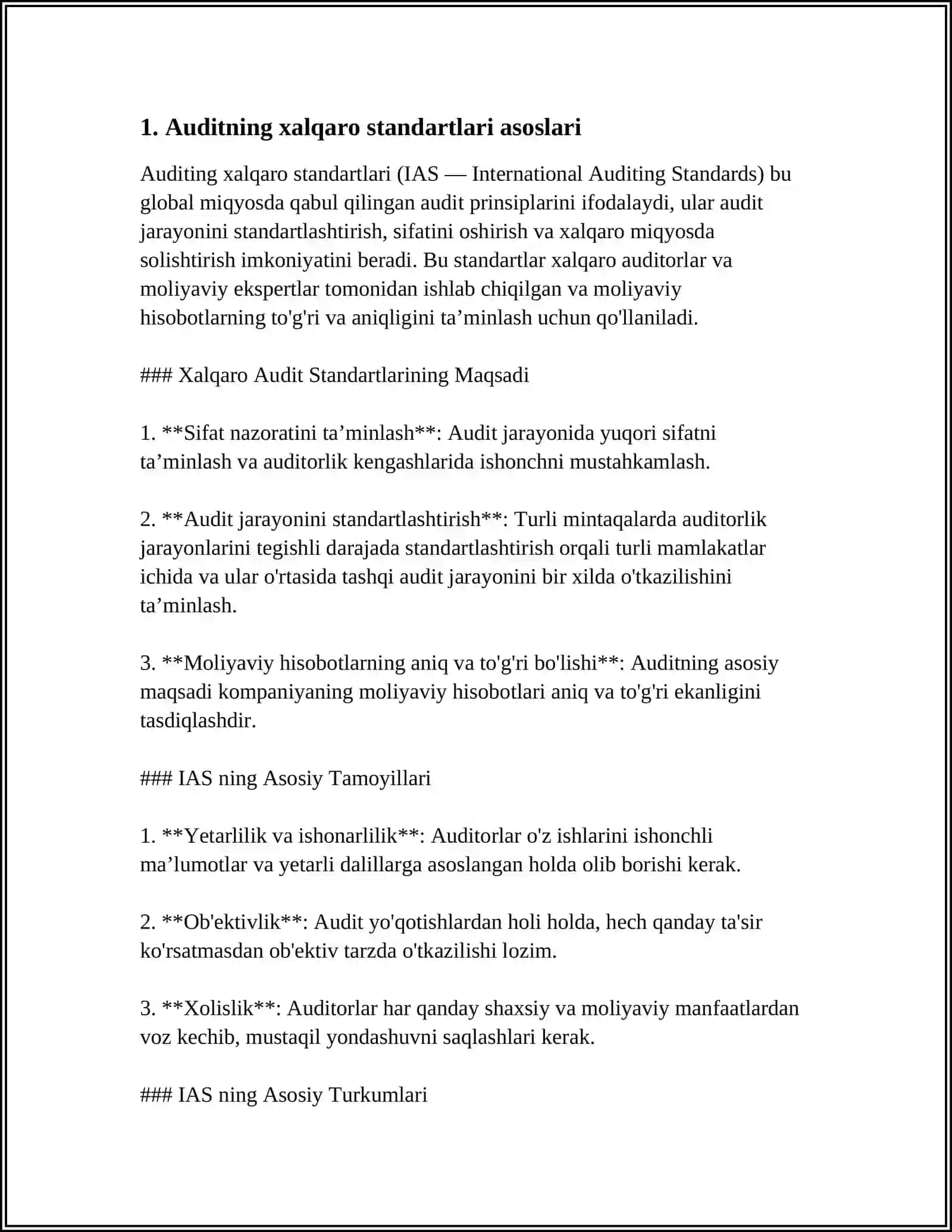 AUDITNING XALQARO STANDARTLARI ASOSIDA TIJORAT BANKLARINI AUDIT QILISH JARAYONI 3