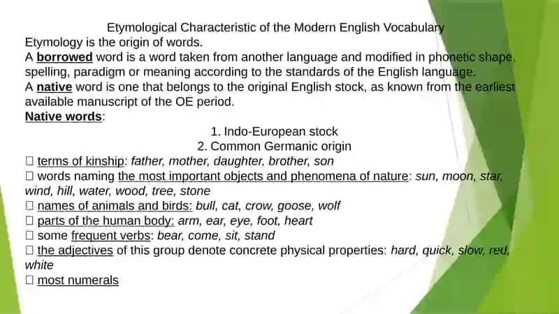 THE ETYMOLOGY OF MODERN ENGLISH VOCABULARY 3