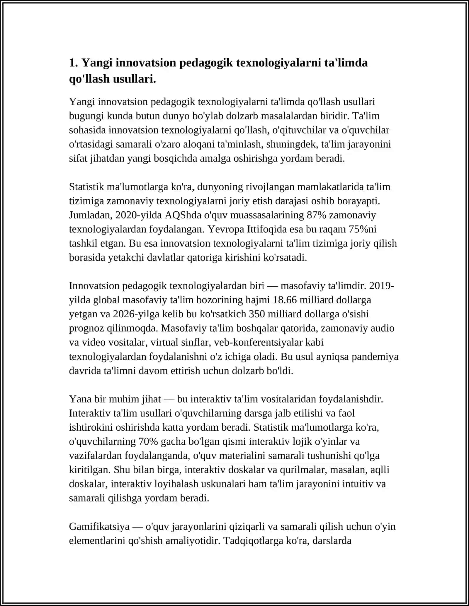 YANGI INNOVATSION PEDAGOGIK TEXNOLOGIYALAR VA FIZIK TA’LIMDA ULARDAN FOYDALANISH ISTIQBOLLARI 3
