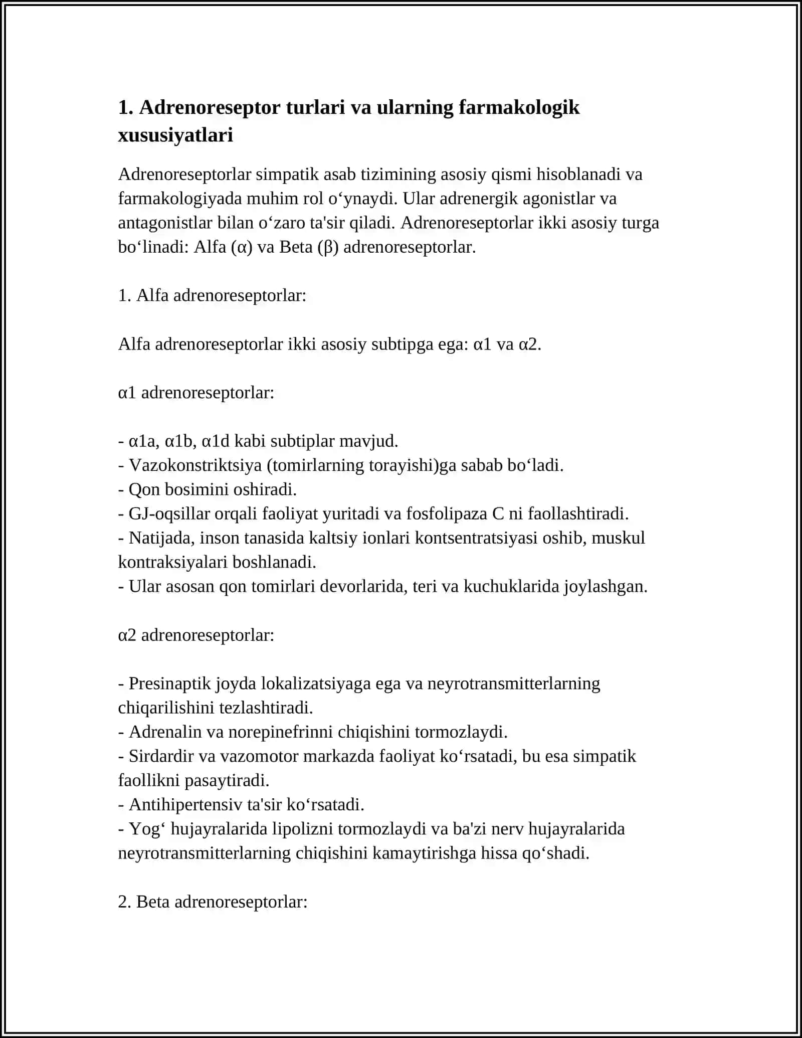ADRENORETSEPTORLARGA TA'SIR ETUVCHI VOSITALAR 3