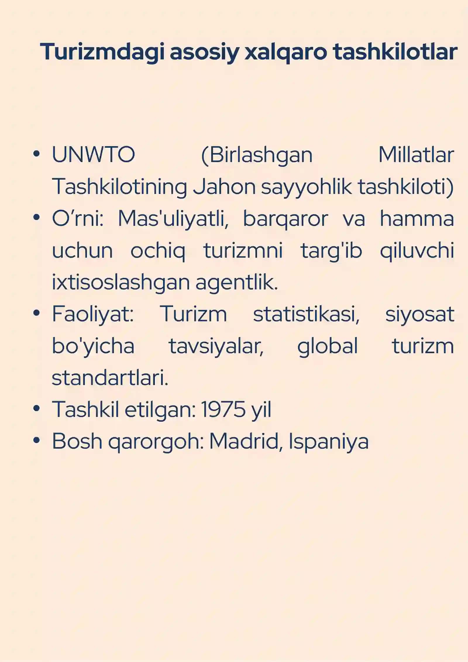XALQARO TURIZM TASHKILOTLARI 3