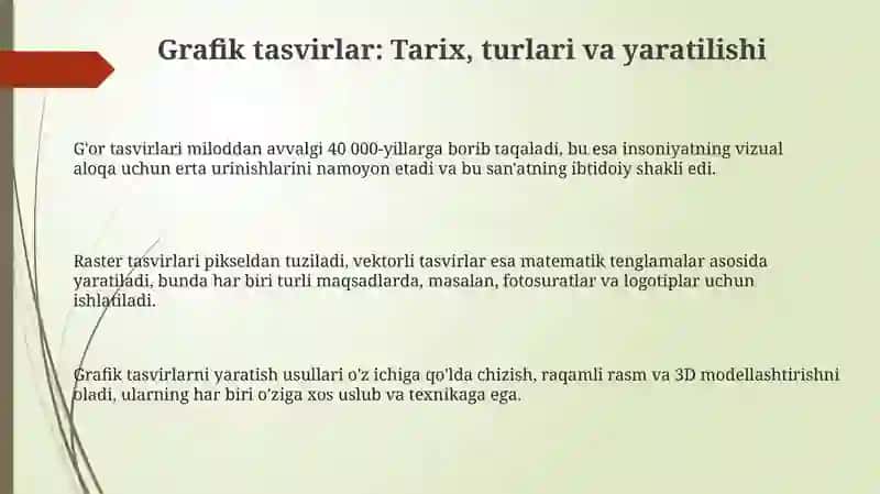 Grafik tasvirlar, ulardan foydalanish 3
