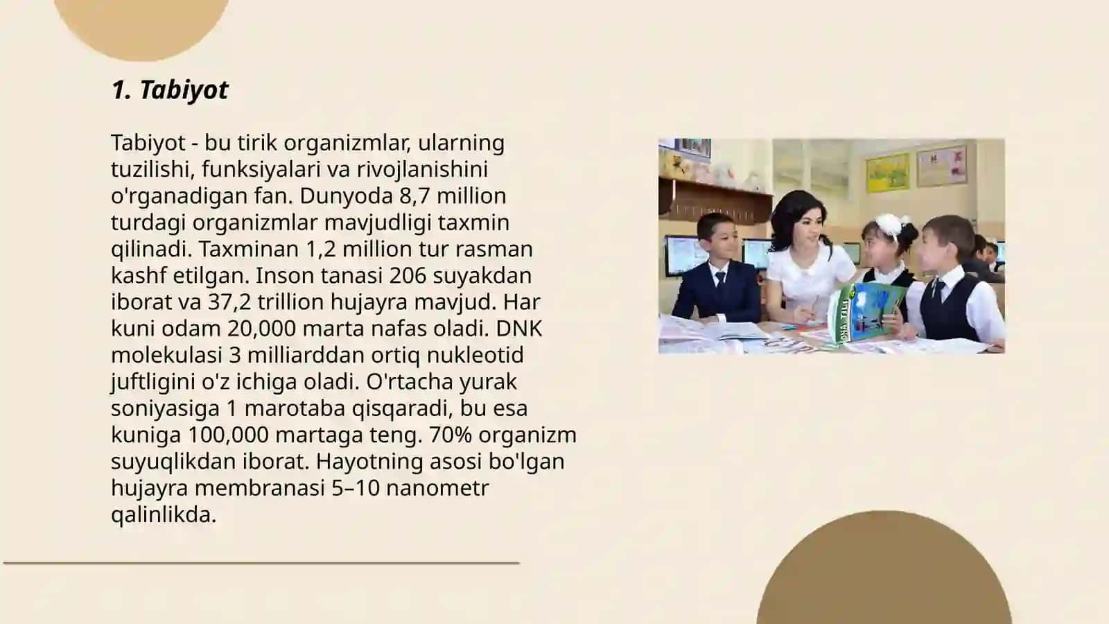 Tabiyot 3