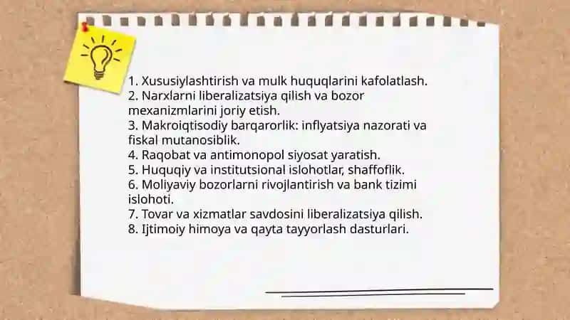 Rejali iqtisodiyotdan bozor iqtisodiyotiga oʻtish taʼlimotlari 3