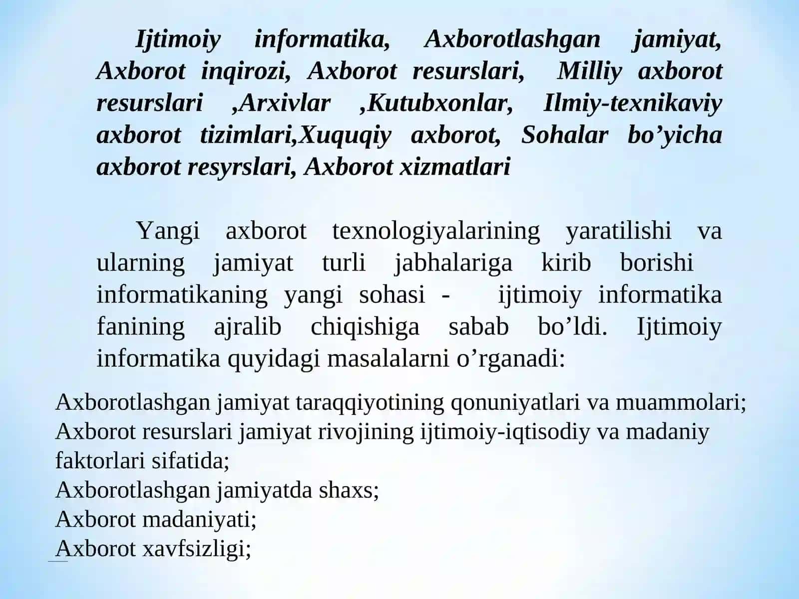 Axborotlashgan jamiyat tushunchasi 3