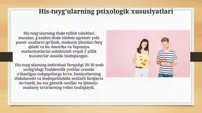 Hissiy-Irodaviy Xolatlar va Emotsiyalar 3