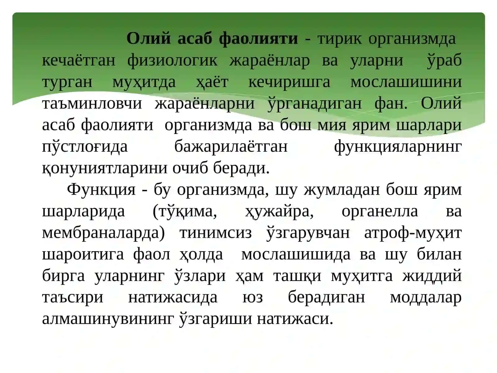 ОLIY NERV SISTEMASI HAQIDA TUSHUNCHA 3