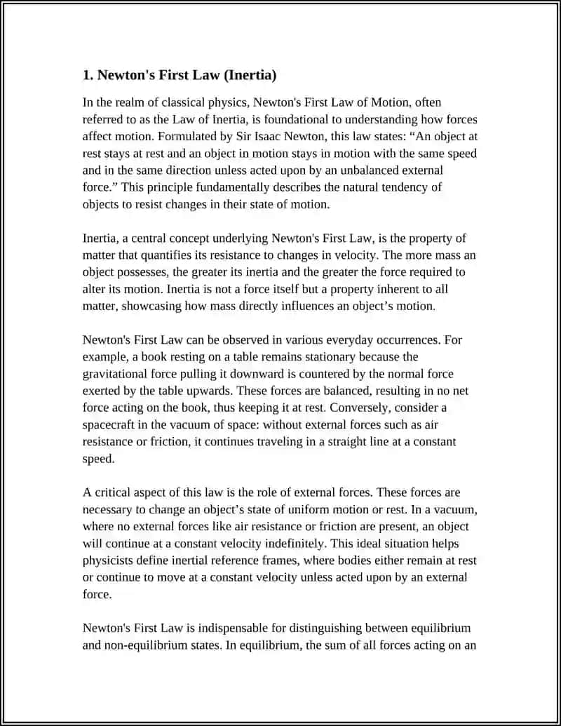 Newton's First Law (Inertia) 3