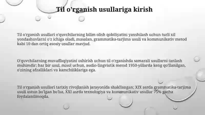 Til o'rganish usullari 3