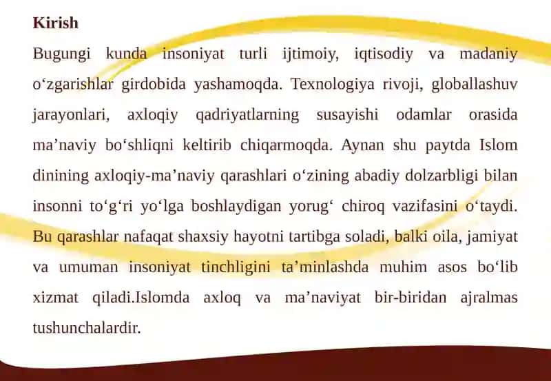 ISLOM DINIDA AHLOQIY-MA’NAVIY QARASHLAR 3