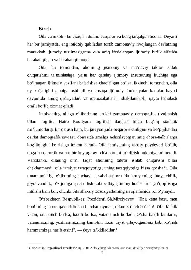 Oila ustalik bilan harakat qilish tizimi sifatida 3