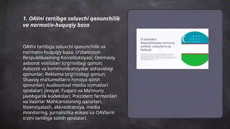 O‘zbekiston Respublikasida ommaviy axborot vositalarining faoliyati 3