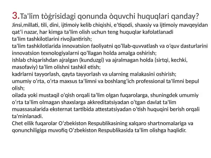 Ta'lim to'g'risida qonuni 3