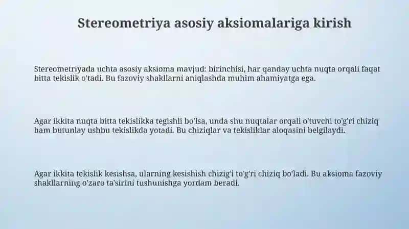 Stereometriya Asoslari va Ularning Natijalari 3