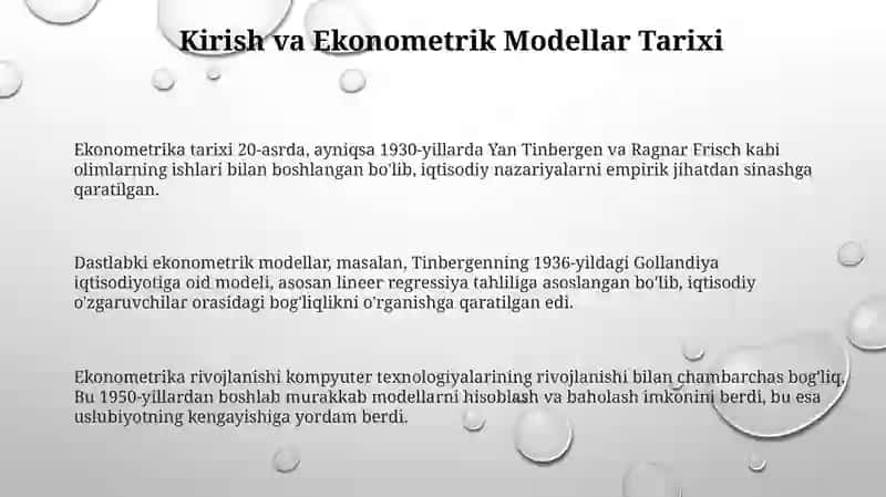 Amaliy ekonometrik modellar 3