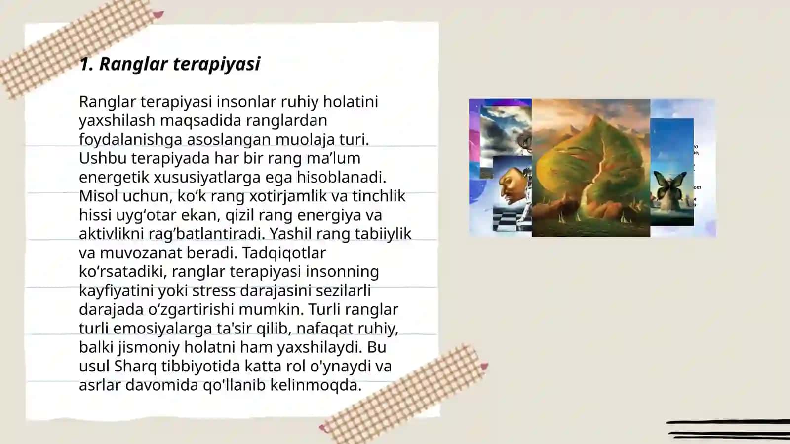 Ranglar terapiyasi 3