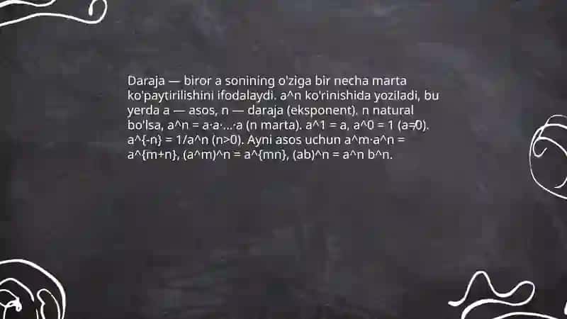 Daraja va uning hossalari 3