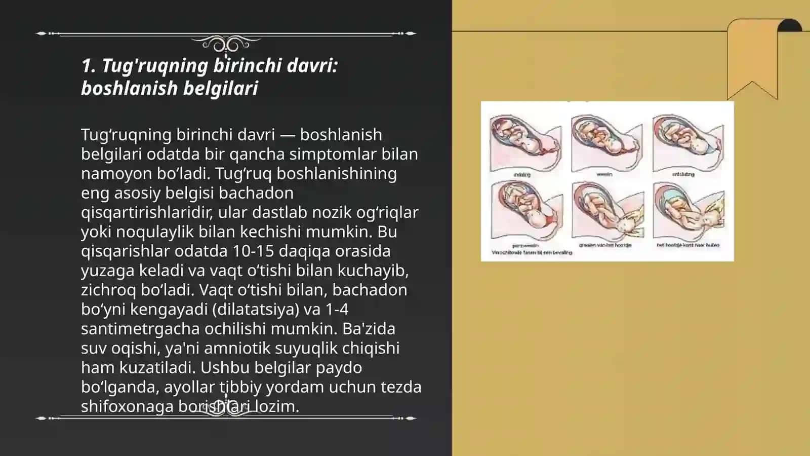 Tug‘ruqni 1-2-3 davrlarini kechishi 3