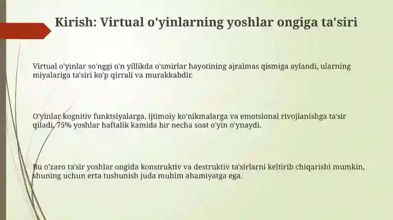 Virtual o'yinlarning yoshlar ongiga tasiri 3