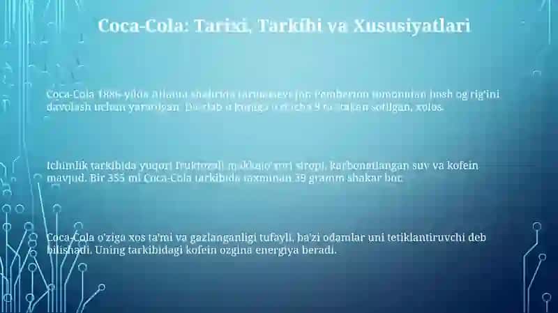 Coca-Colaning foydasi va zarari 3