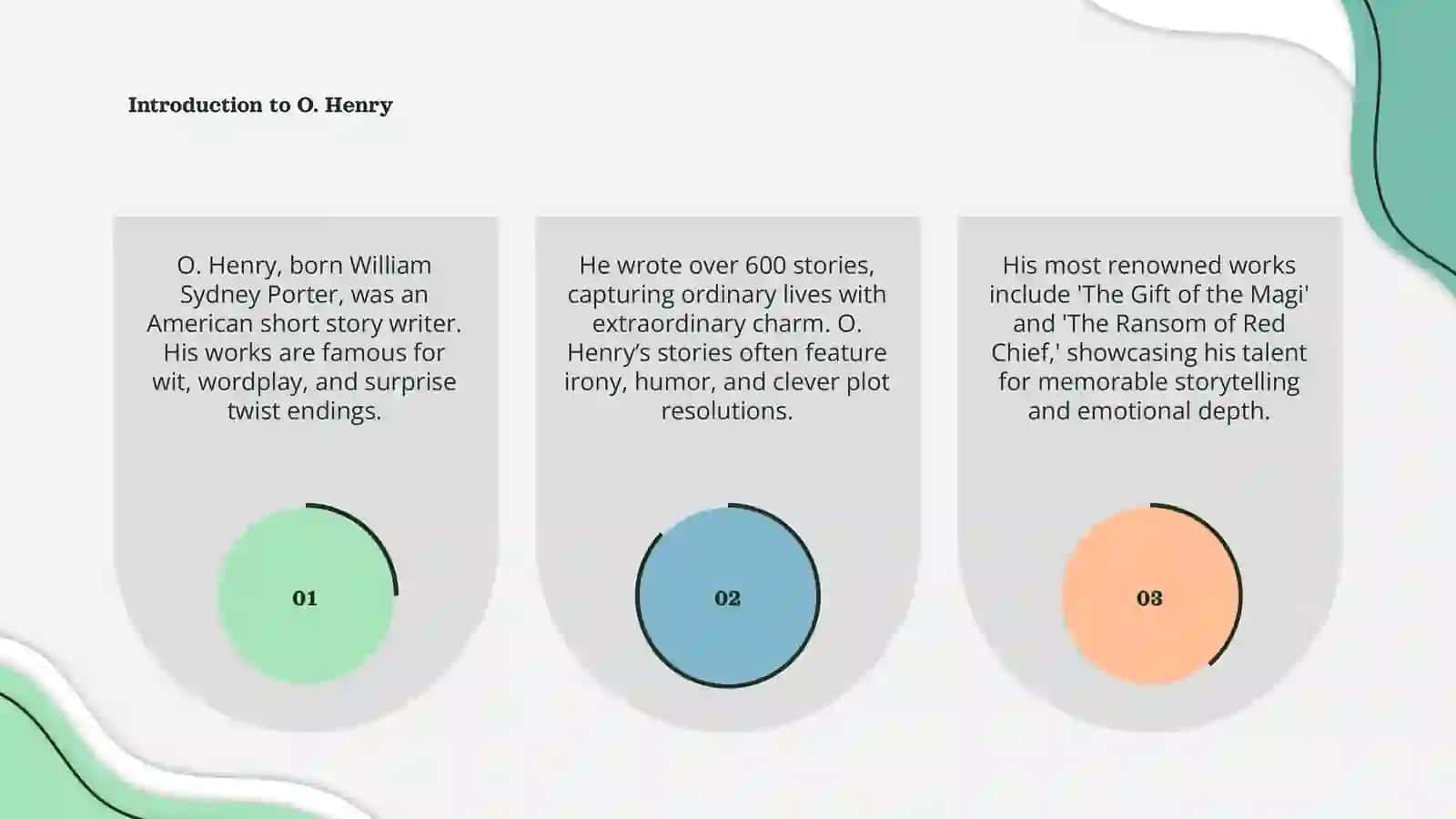 O.Henry.” Short stories” 3