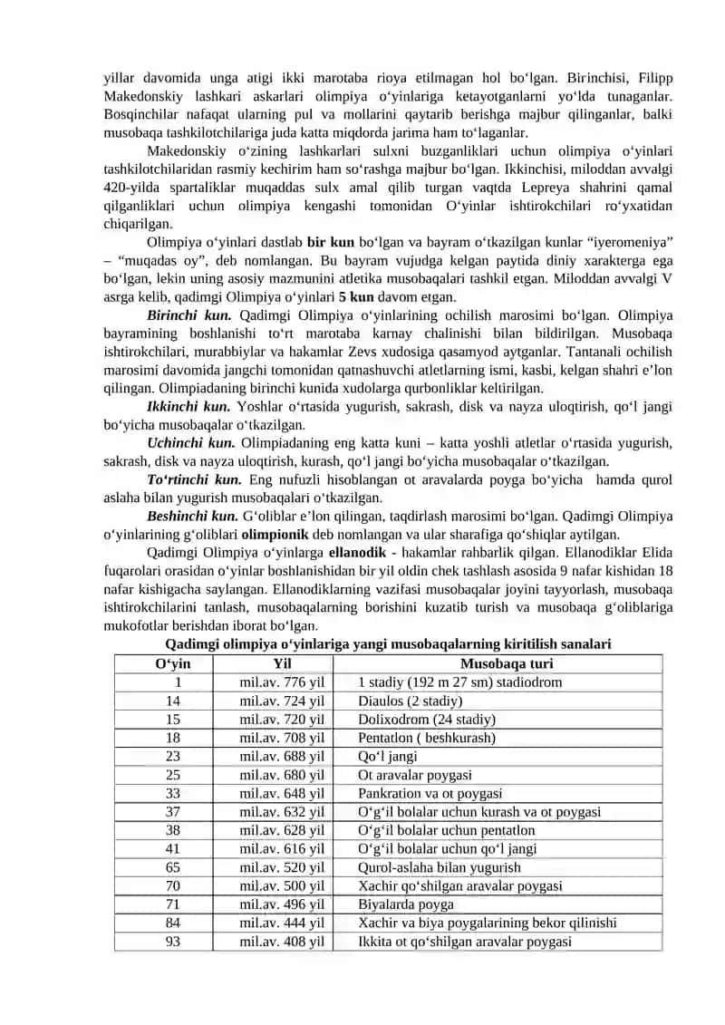 QADIMGI OLIMPIYA O‘YINLARI 3