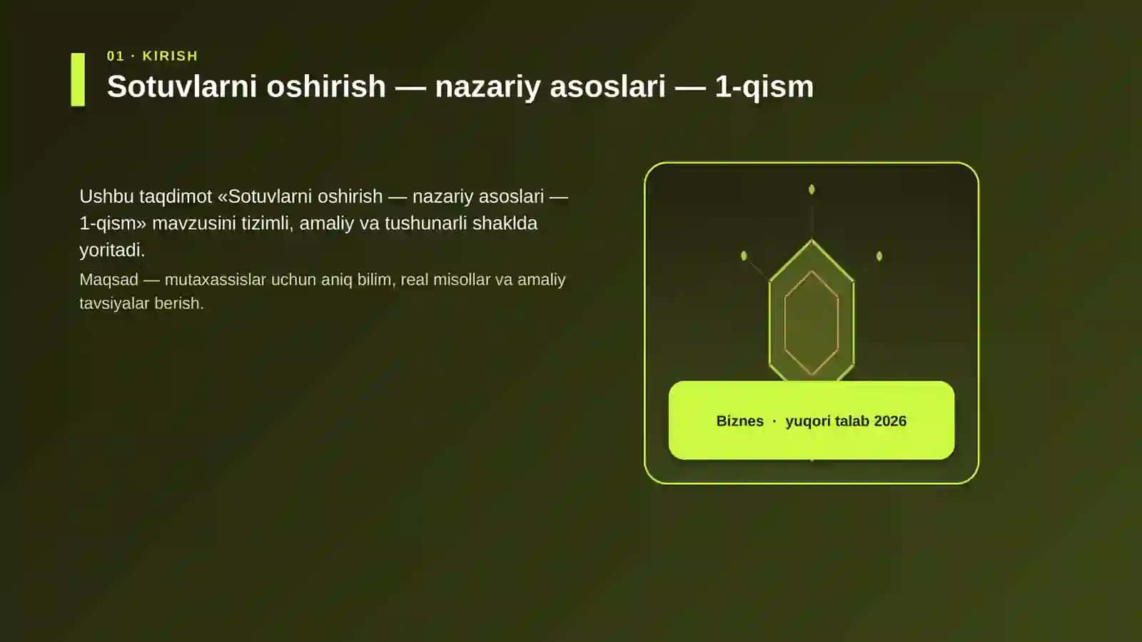 Sotuvlarni oshirish — nazariy asoslari — 1-qism 3