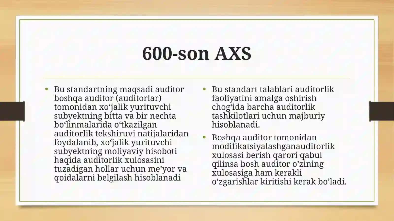BOSHQA AUDITOR ISH NATIJALARIDAN FOYDALANISH 3