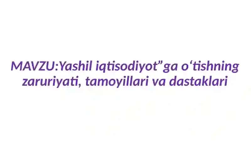 Yashil iqtisodiyot 3