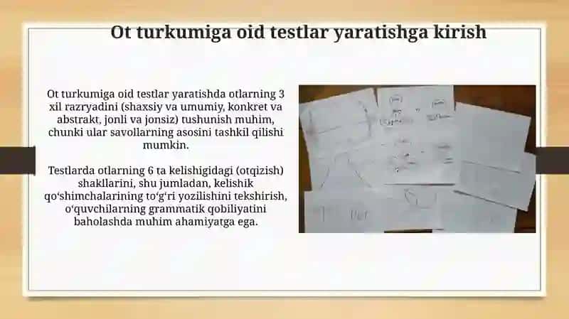 Ot turkumiga oid testlar 3