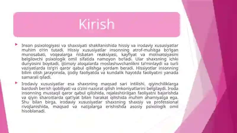 Hissiy irodaviy xususiyatlar 3