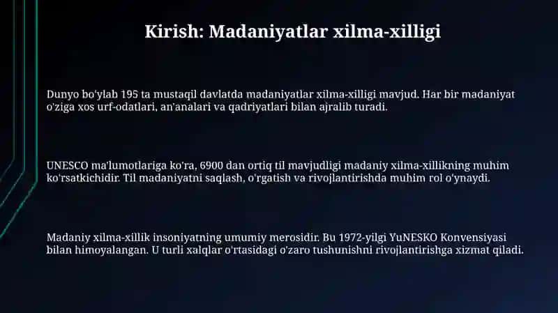 Turli millatlarning urf-odatlari va an’analari 3