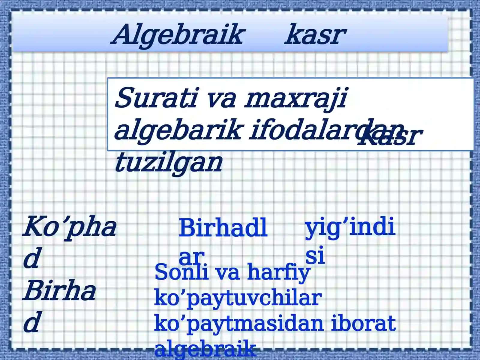 ALGEBARIK KASR 3