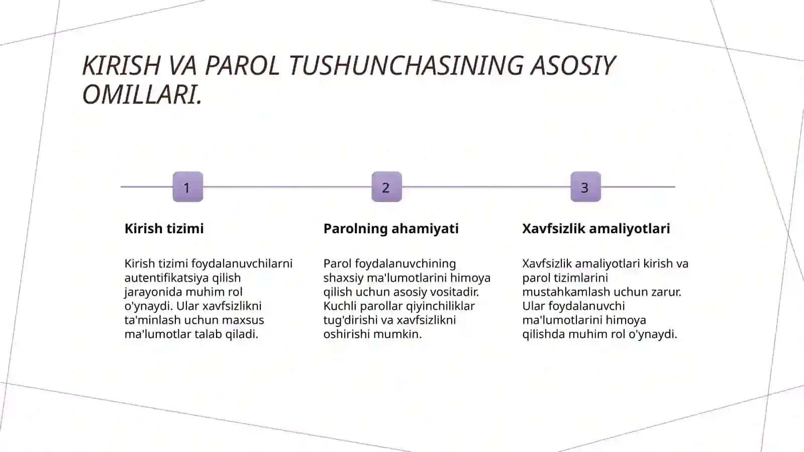 Kirish va parol tushunchasi 3
