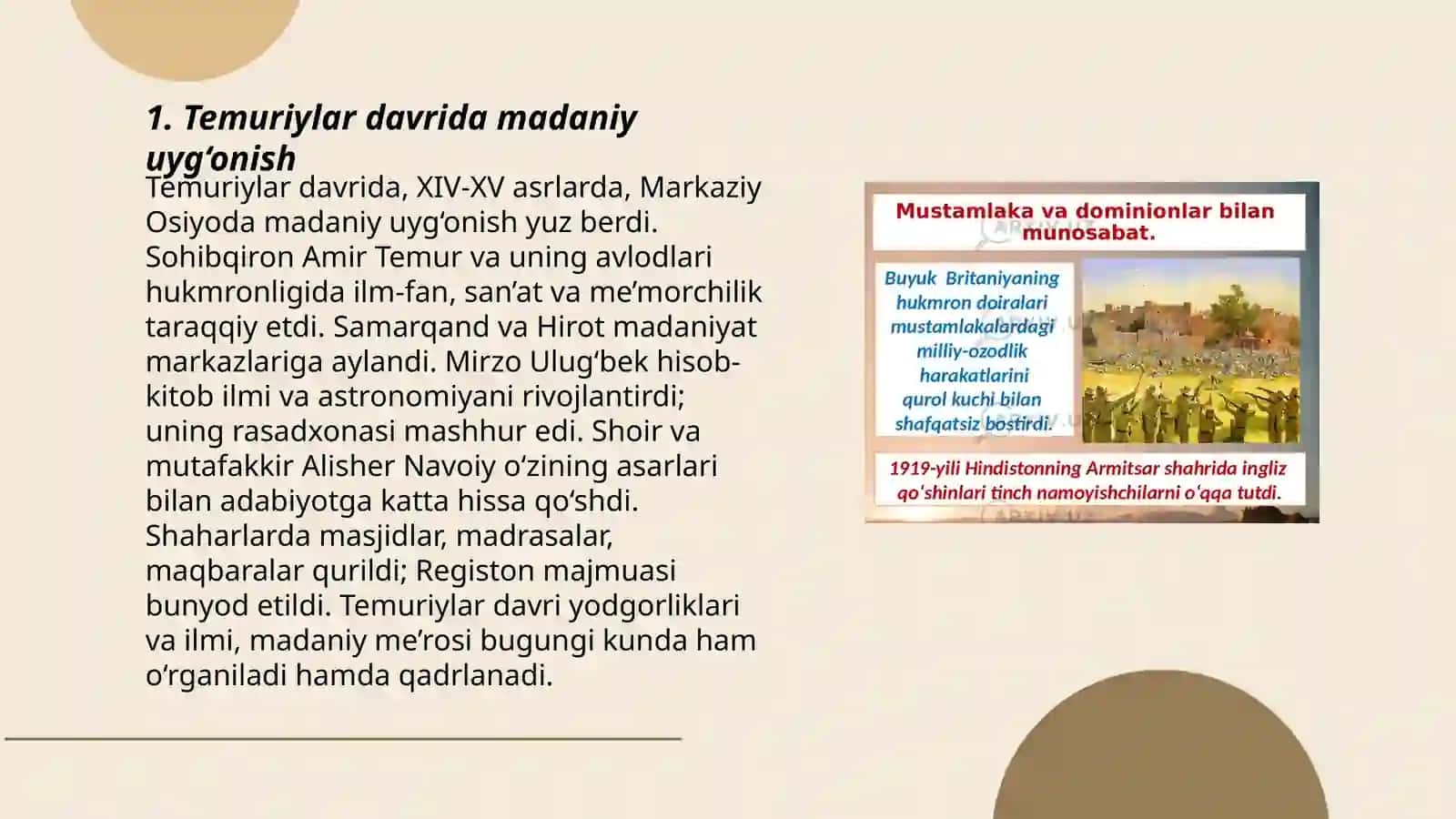 Temuriylar davrida madaniy uyg‘onish 3