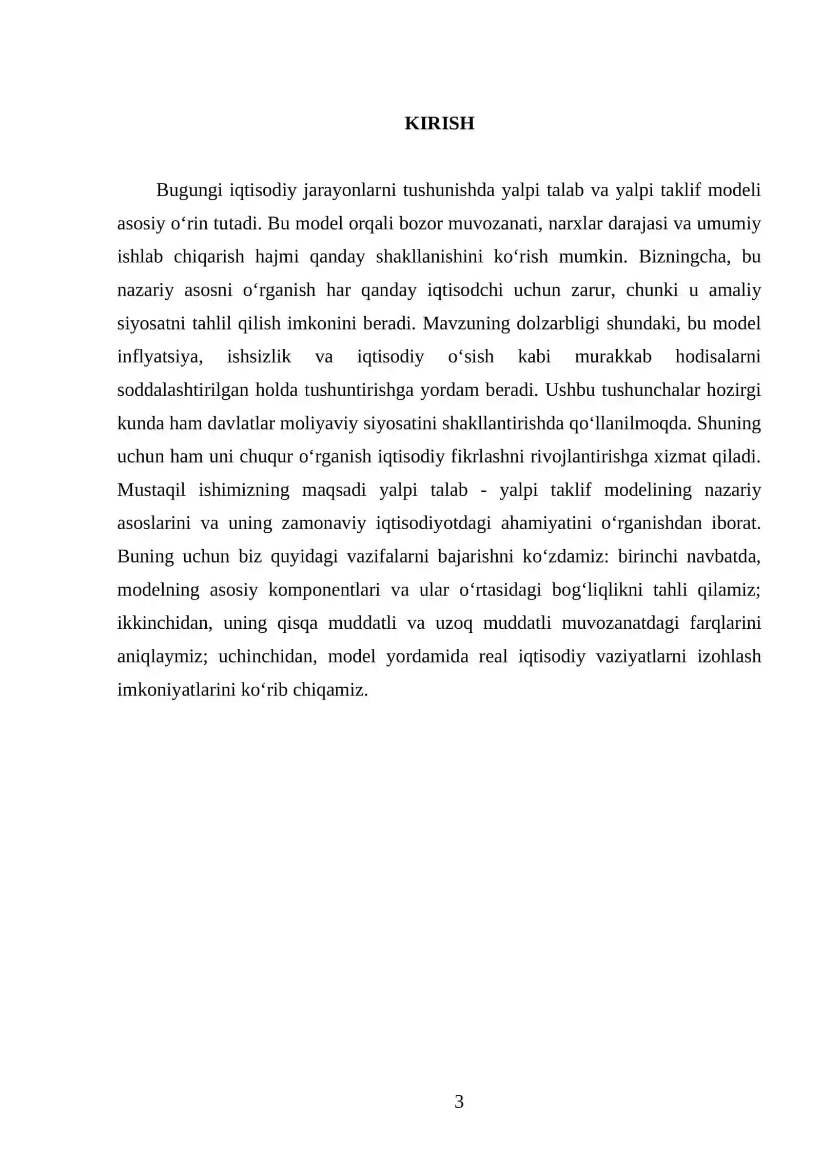 Yalpi talab - yalpi taklif modeli 3
