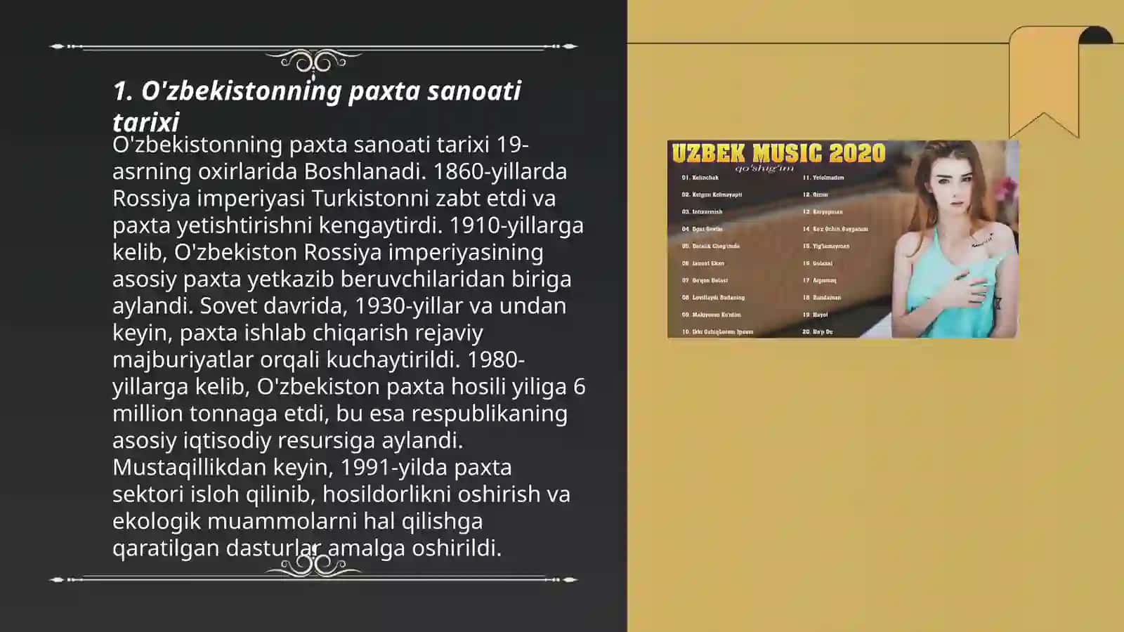 O'zbekistonning paxta sanoati tarixi 3