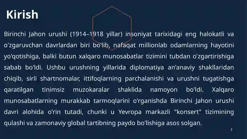 BIRINCHIJAHONURUSHI YILLARIDA XALQARO MUNOSABATLAR VA DIPLOMATIYA 3