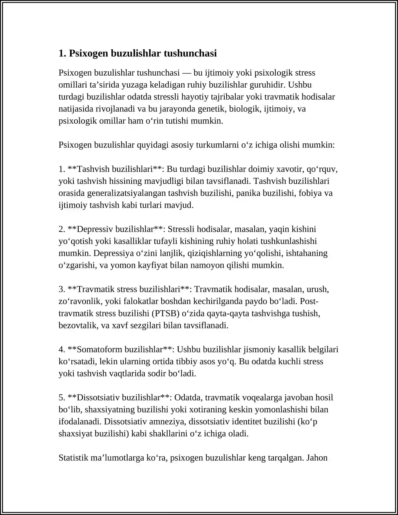 PSIXOGEN BUZILISHLAR VA ULARNI DAVOLASHDA PSIXOLOGIK YORDAMNI URNI 3