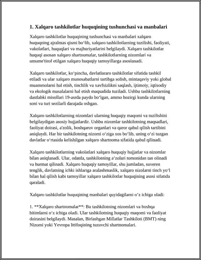 Xalqaro Tashkilotlar Huquqi 3