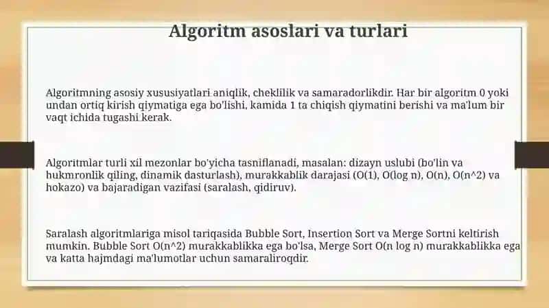 Algoritmlashtirish va dasturlash asoslari 3
