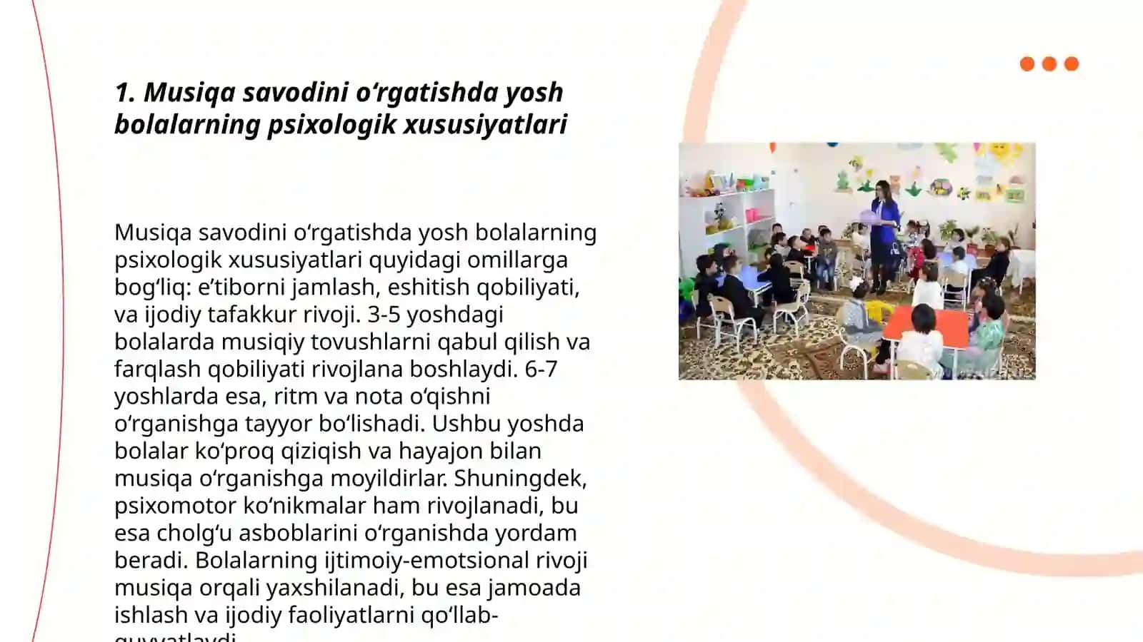 Maktabgacha ta'lim muassasasida musiqa savodi faoliyatining mazmuni 3