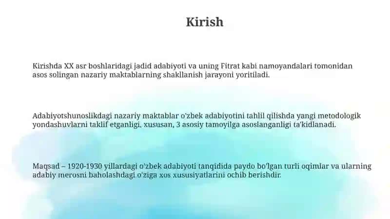 O'zbek adabiy tanqidi danazariy maktablar 3