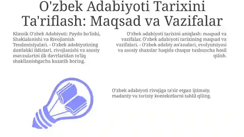 O'zbek Adabiyoti Tarixining Maqsad va Vazifalari 3