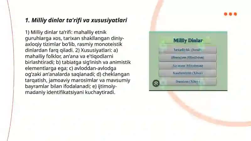 Milliy dinlar 3