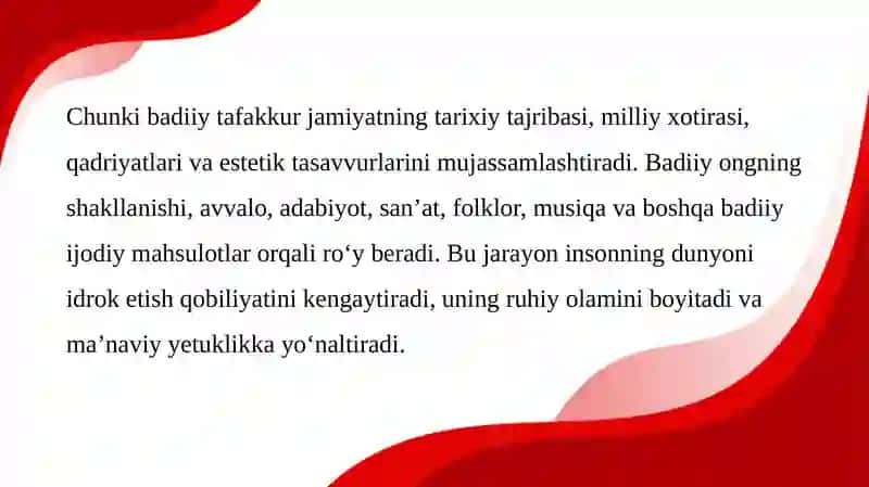 Ma'naviyatning yuksalishida badiiy ong va tafakkurning o'rni 3