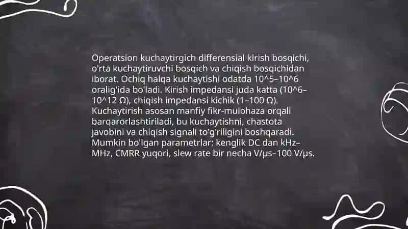 Operatsion kuchaytirgichlar 3